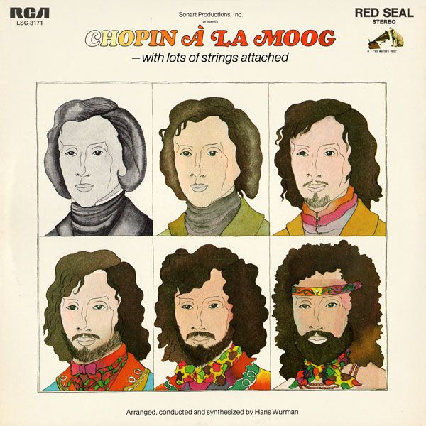 'Chopin a la Moog' by Hans Wurman, 1970. Cover artwork by Barbara Nessim