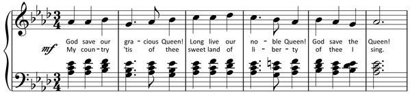 God Save Our Gracious Queen lyrics ~ uses the same melody as Our Country  Tis of Thee ~