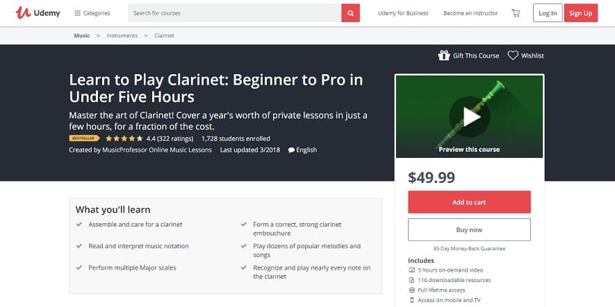 udemy-course1 Clarinet Lessons for Beginners