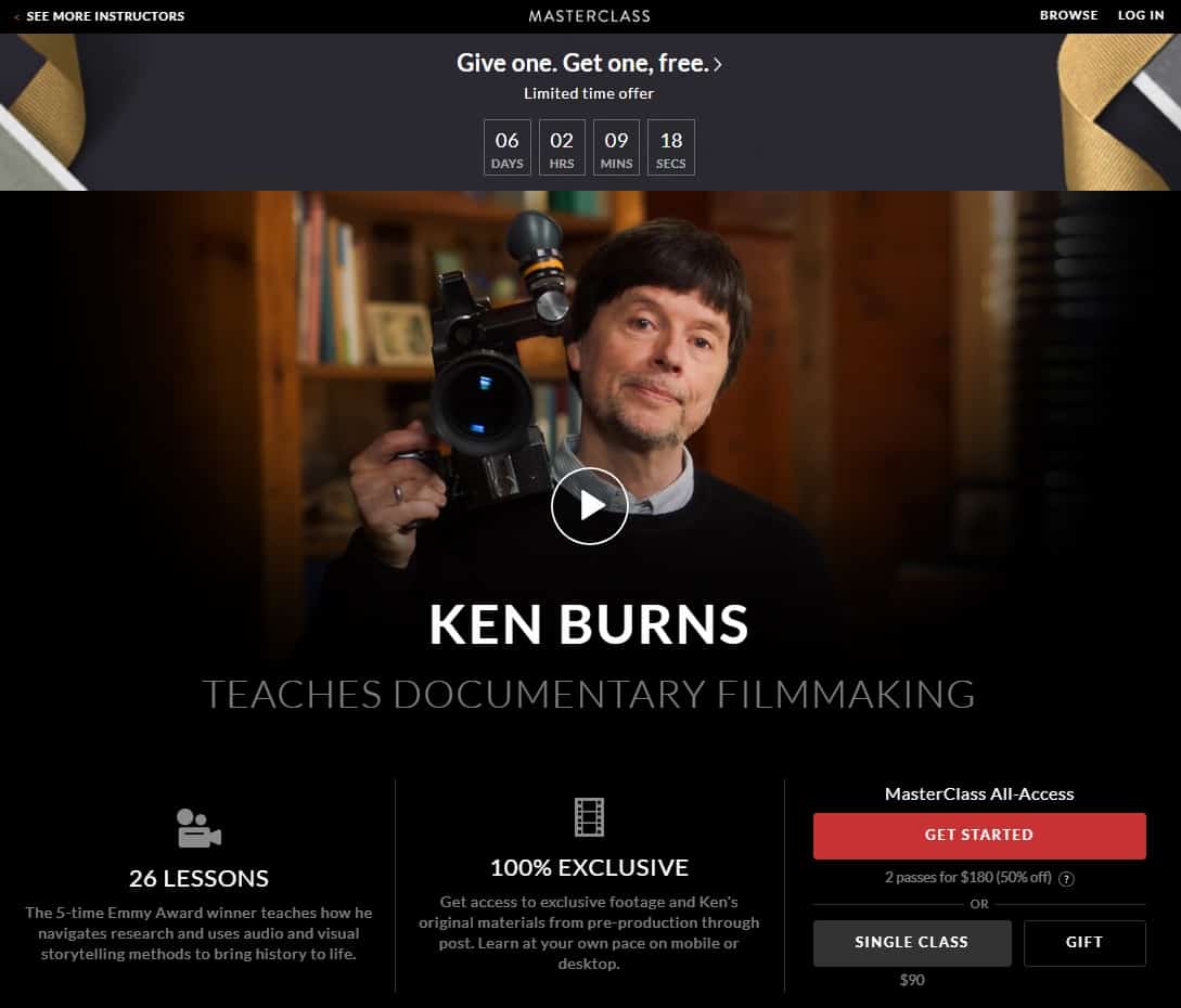 MasterClass Ken Burns's Documentary Filmmaking Lesson Online Review - CMUSE