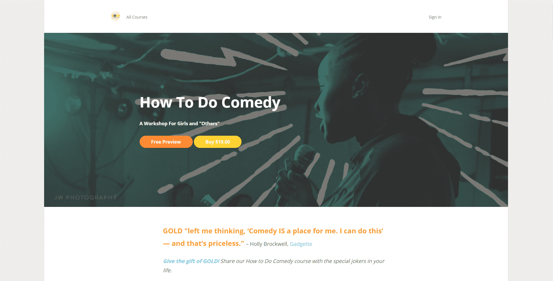 Gold Comedy Learn Comedy Lessons Online