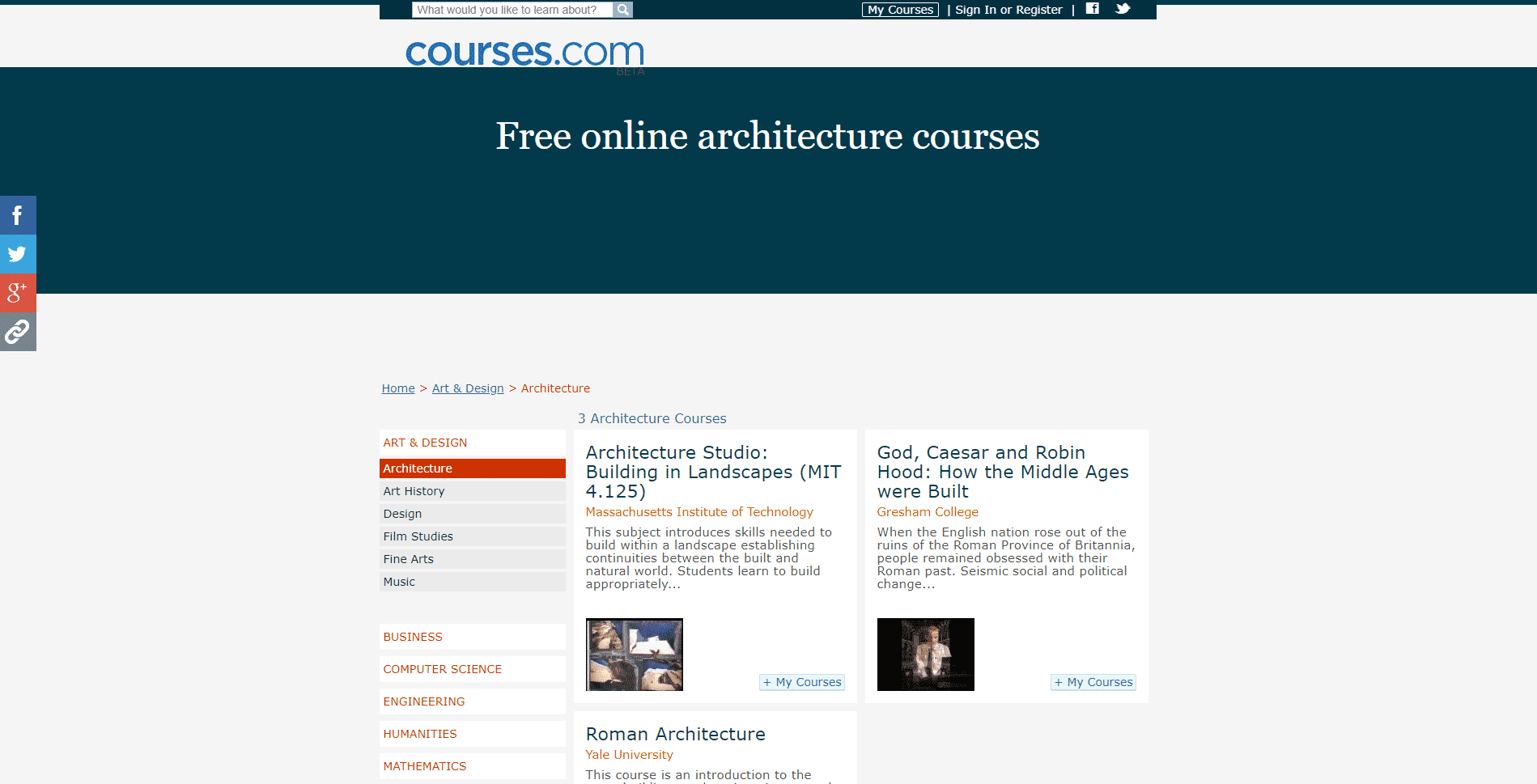 Courses.com Learn Design and Architecture Lessons Online