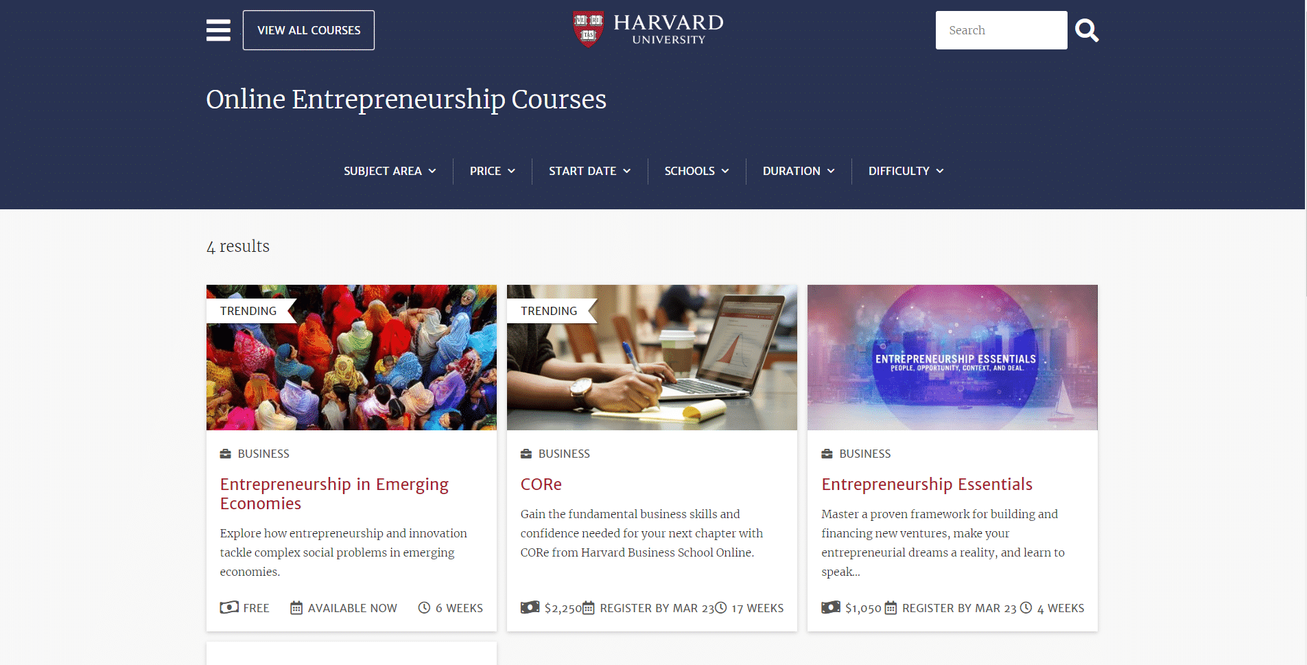 Harvard Learn Entrepreneurship Lessons Online