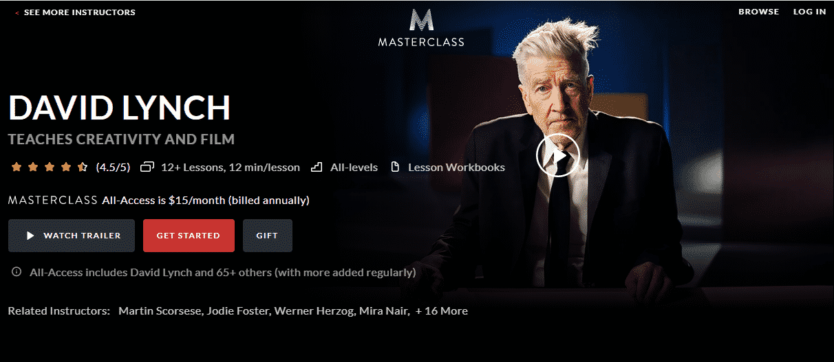 MasterClass David Lynch Learn Creativity Lessons Online