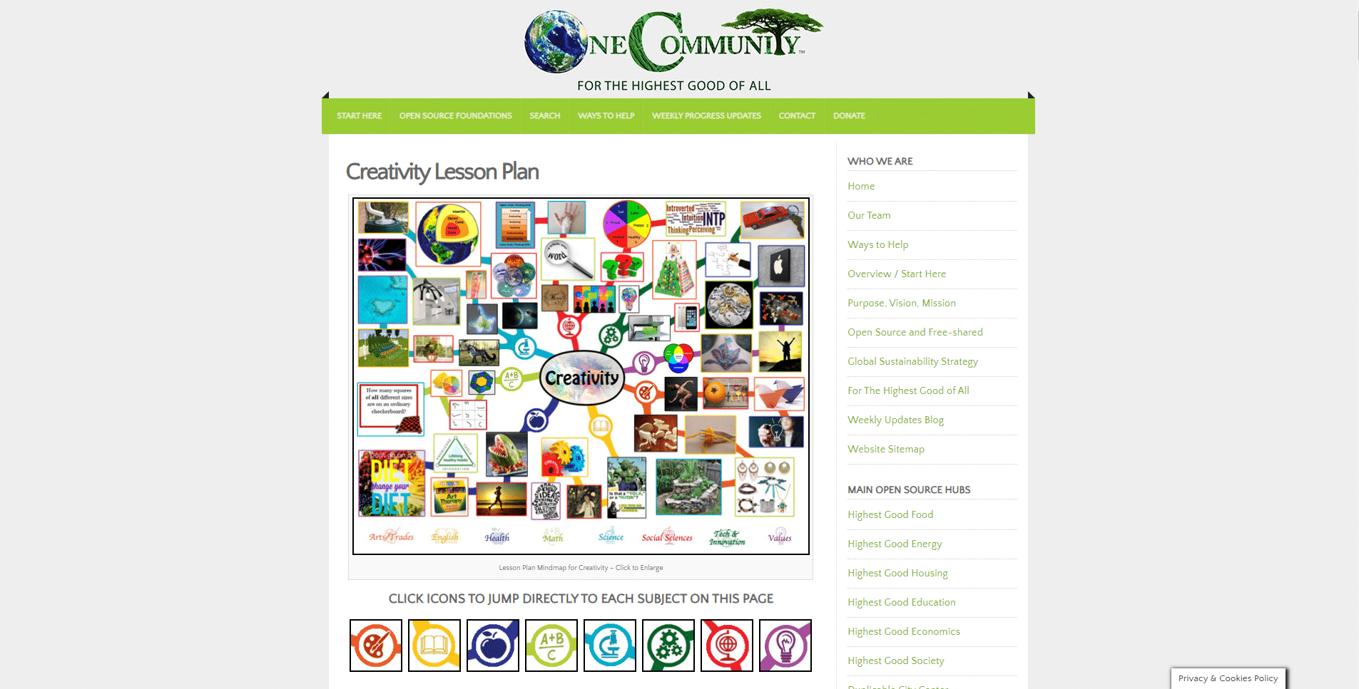 One Community Global Learn Creativity Lessons Online