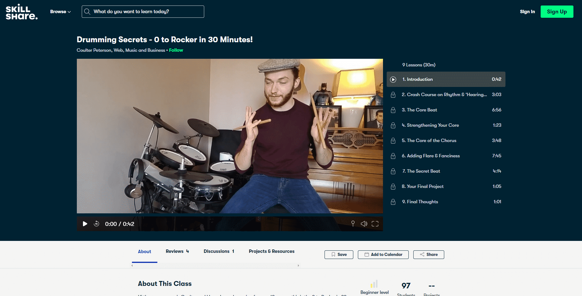 Skillshare Drum Lesson Online