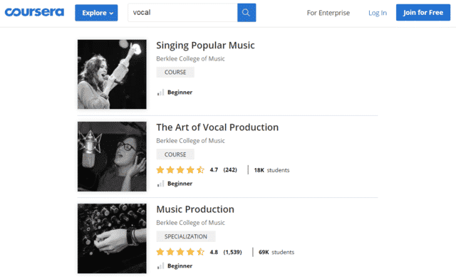 Coursera Learn Vocal Lessons Online