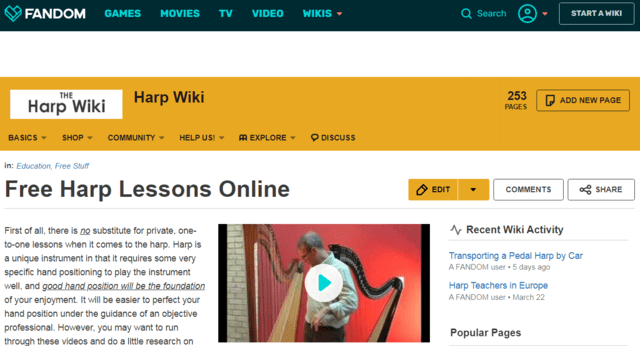 Fandom Learn Harp Lessons Online