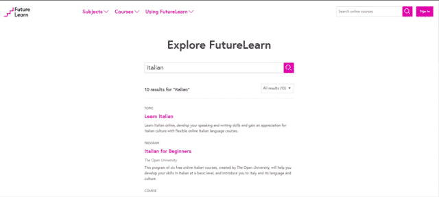 Futurelearn Learn Italian Lessons Online