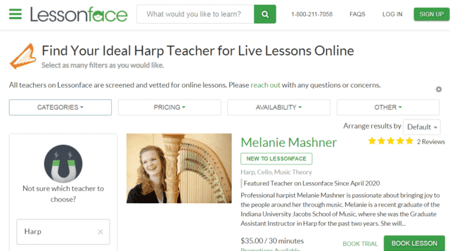 Lessonface Learn Harp Lessons Online