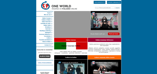 Oneworlditaliano Learn Italian Lessons Online