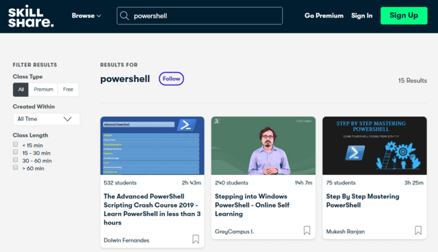 Skillshare Learn Powershell Lessons Online