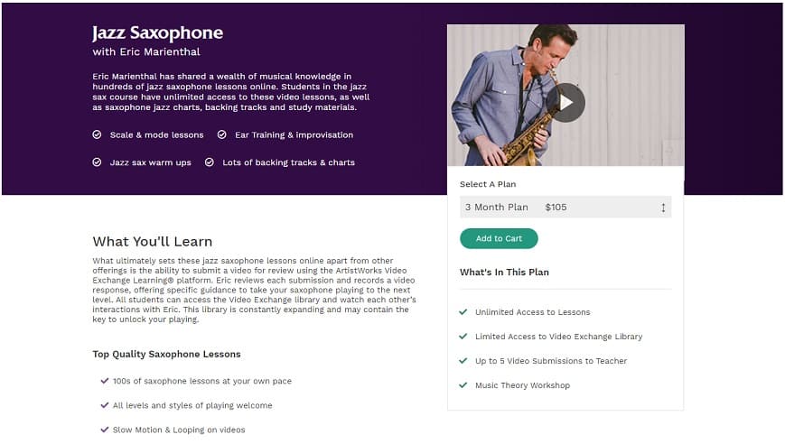 ArtistWorks Learn Saxophone Lessons for Intermediate Online