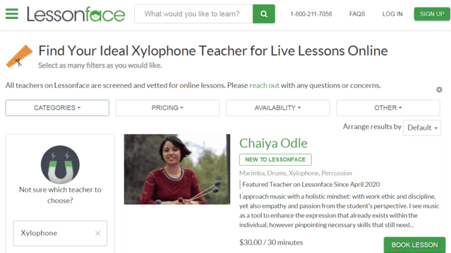 lessonface learn xylophone lessons online