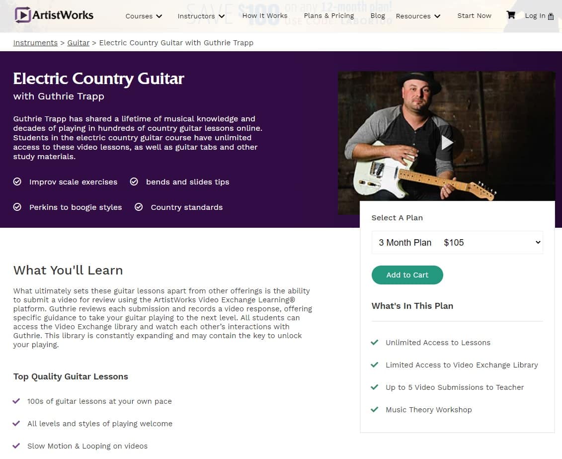 Artistworks Guthrie Trapp Electric Country Guitar Lessons for Beginners