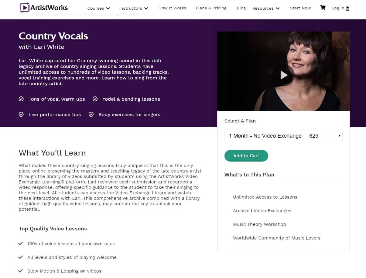 Artistworks Lari White Country Vocals Lessons for Beginners