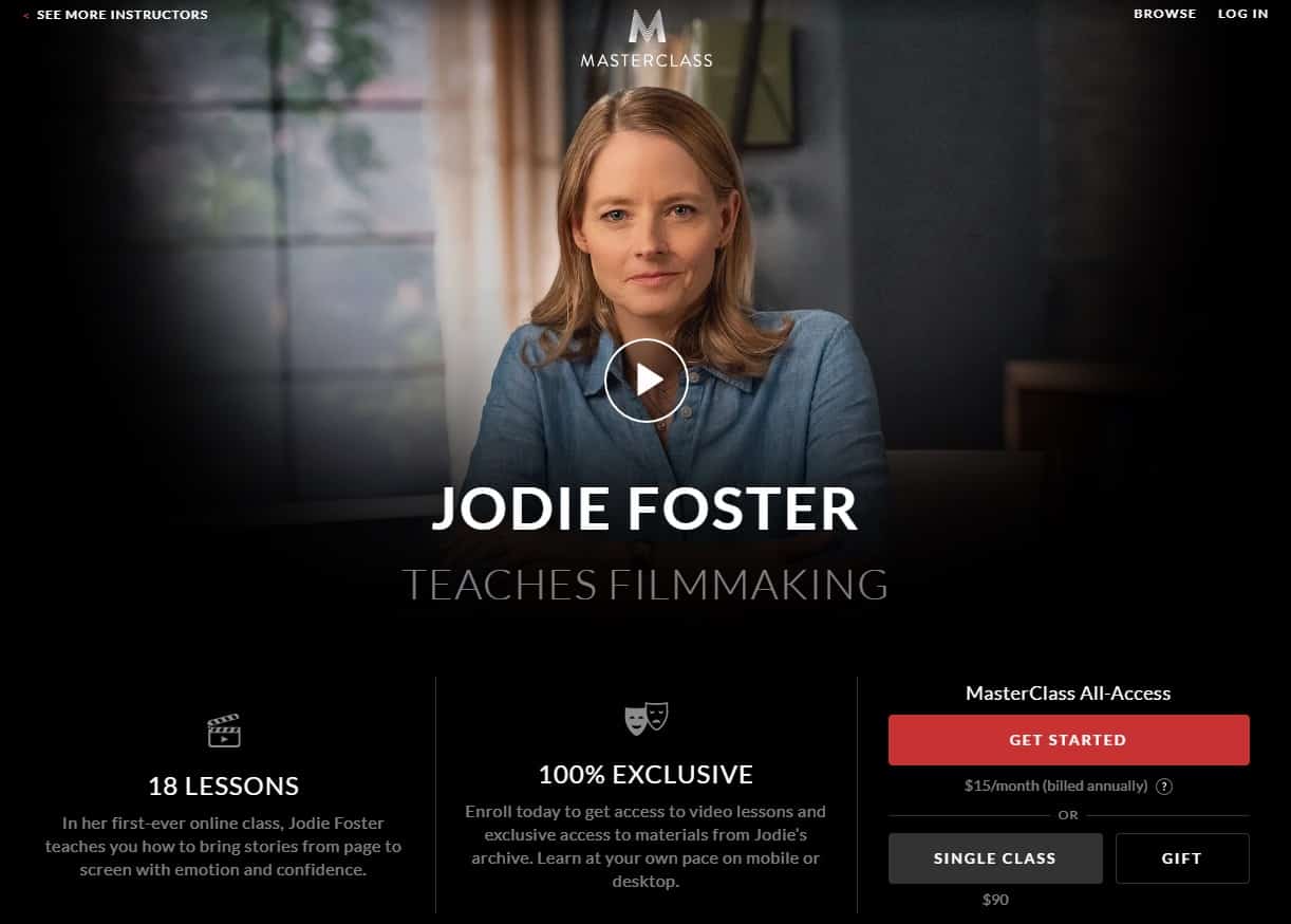 MasterClass Jodie Foster Filmmaking Lessons for Beginners
