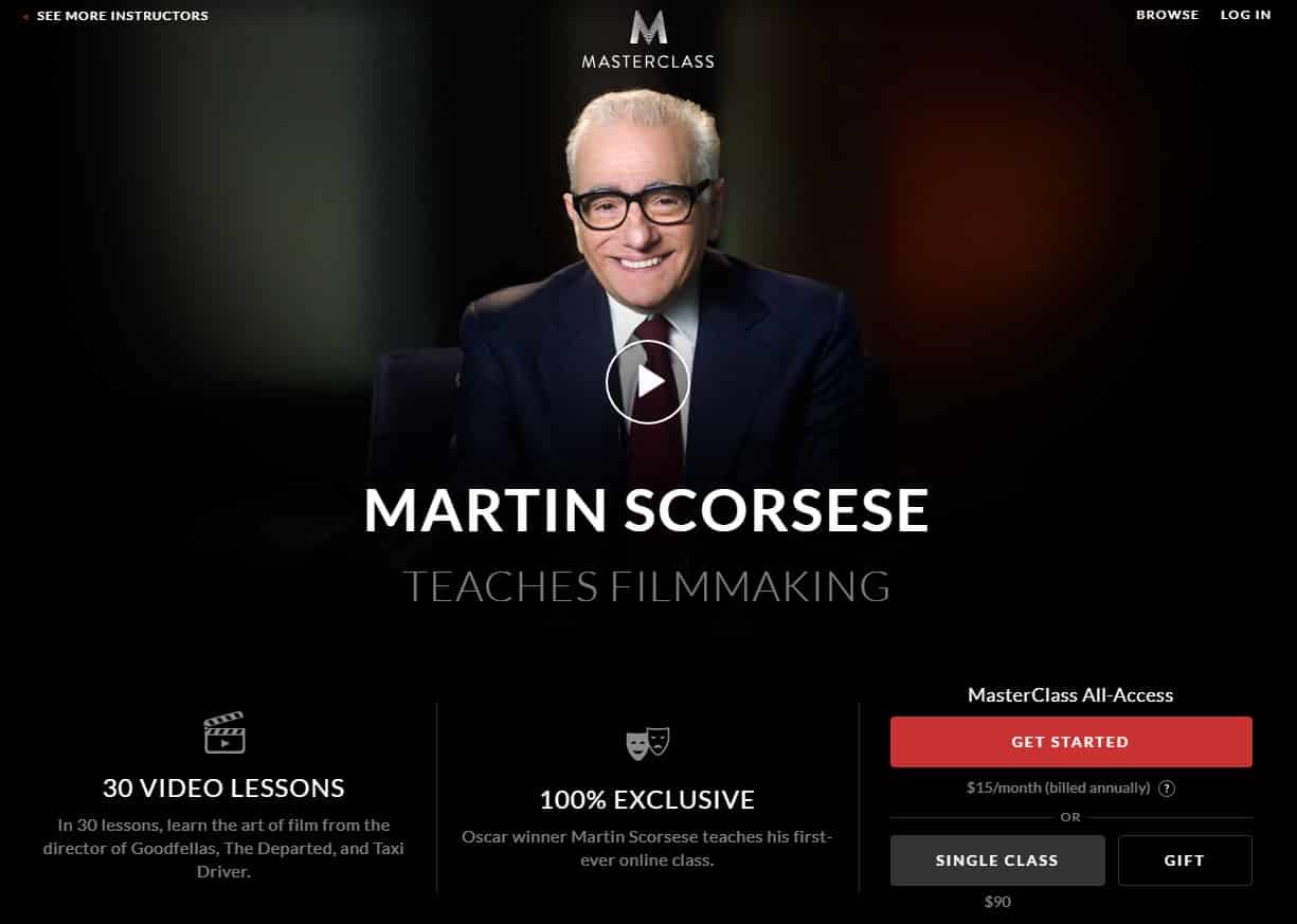 MasterClass Martin Scorsese Filmmaking Lessons for Beginners