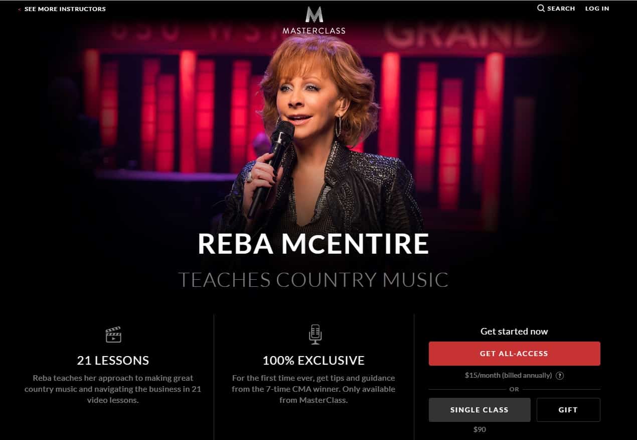 MasterClass Reba McEntire Country Music Lessons for Beginners