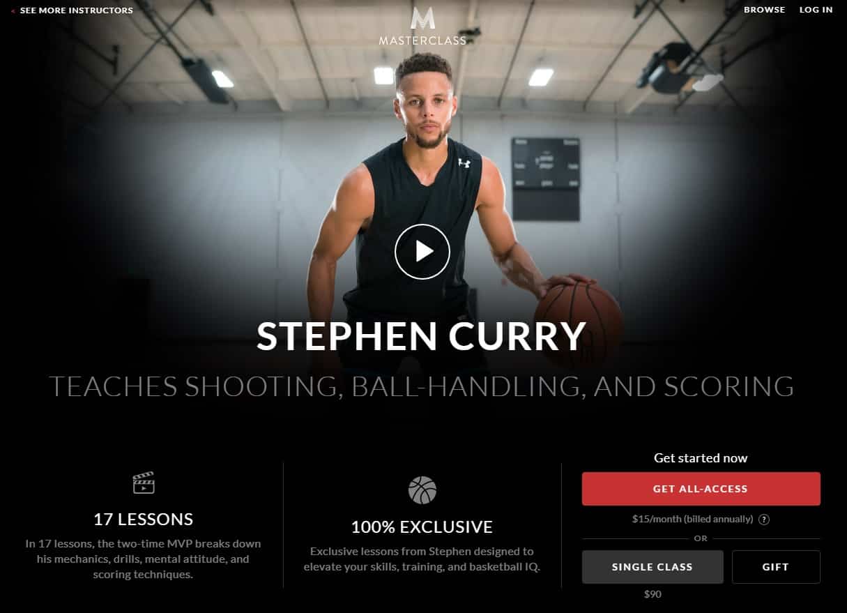 MasterClass Stephen Curry  Shooting, Ball-Handling, and Scoring Lessons for Beginners