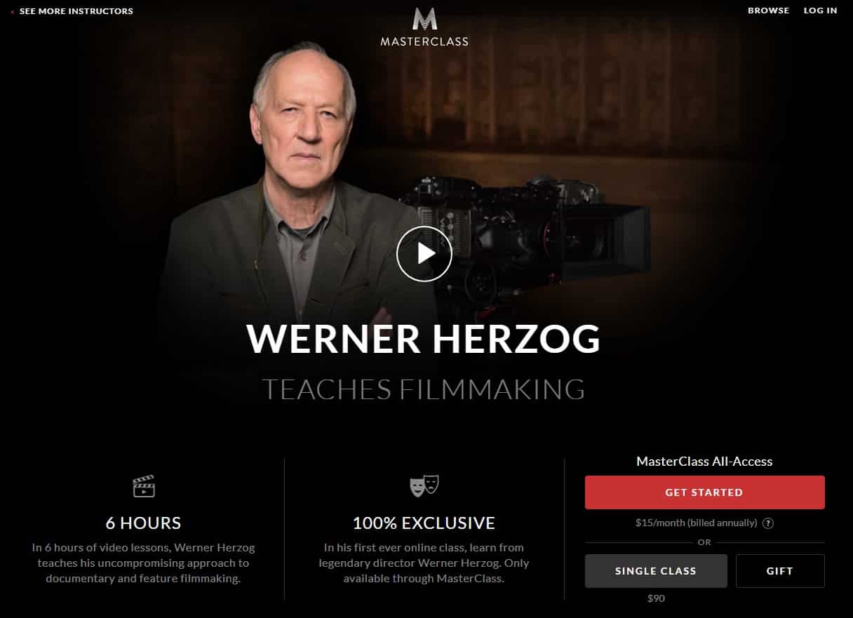 MasterClass Werner Herzog Filmmaking Lessons for Beginners