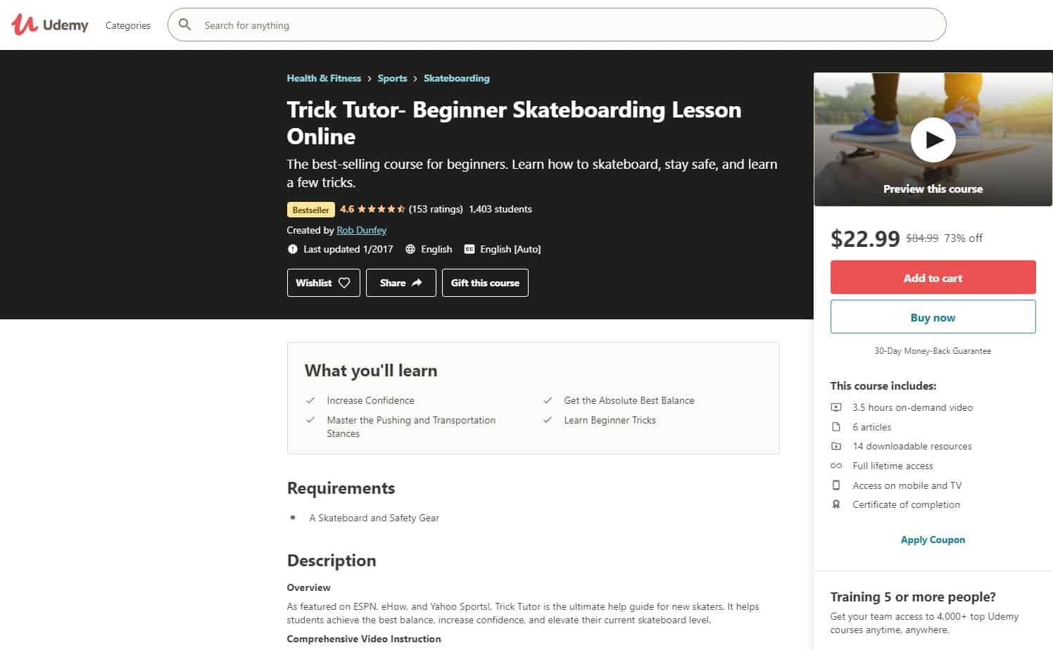 Udemy 1 Skateboarding Lessons for Beginners