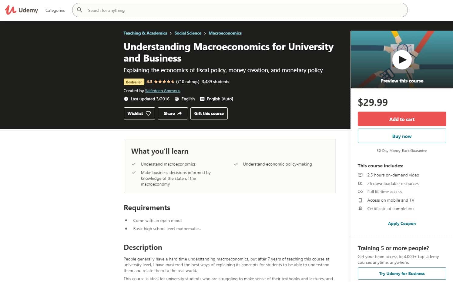 Udemy 2 Economics Lessons for Beginners