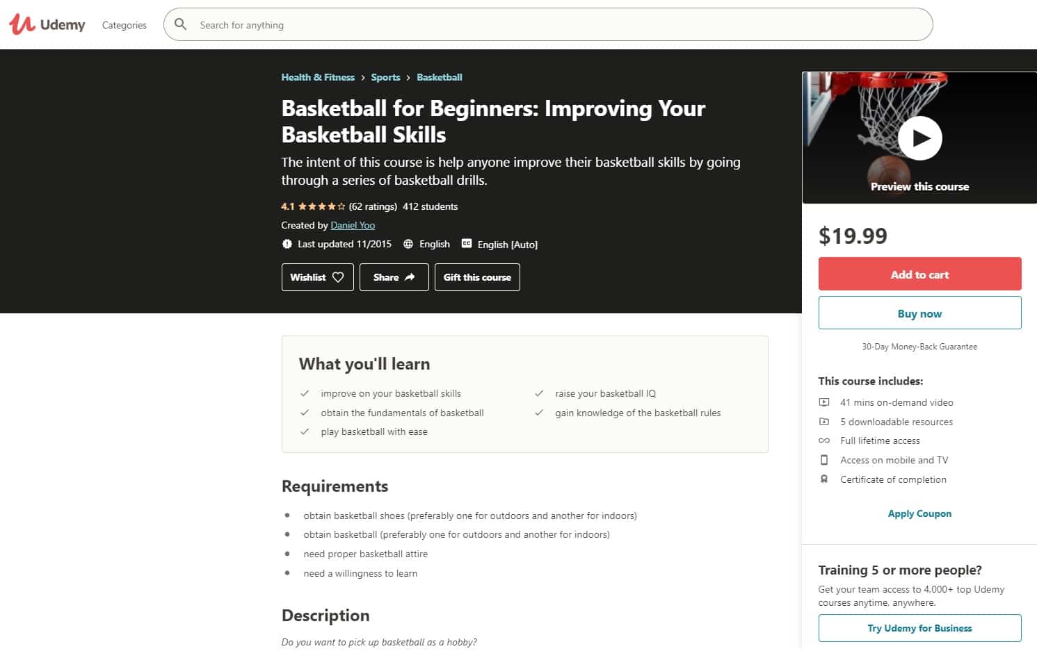 Udemy 3 Basketball Lessons for Beginners