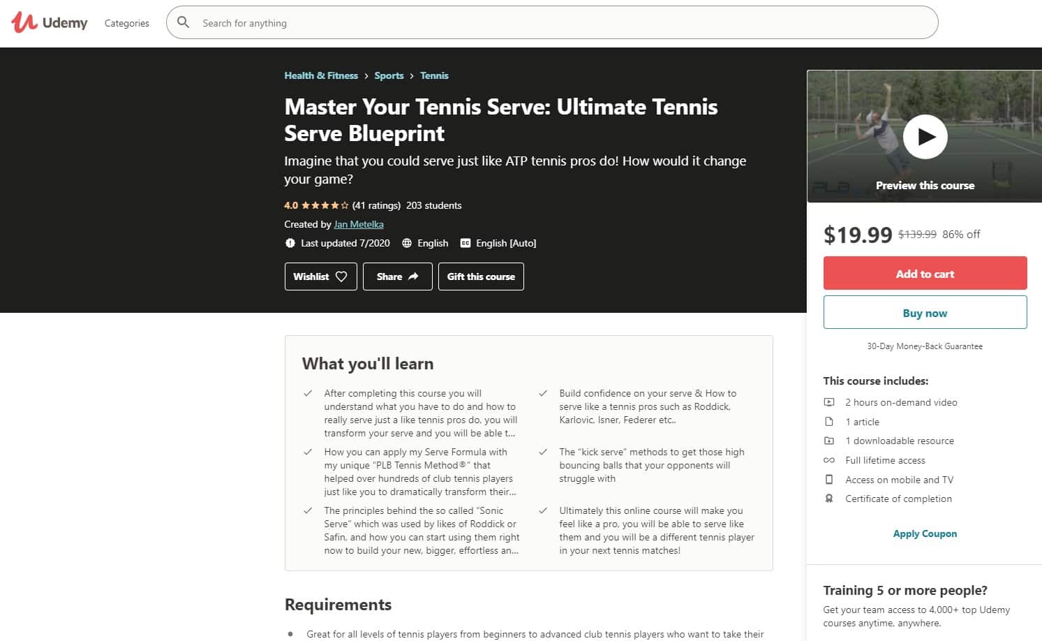 Udemy 3 Tennis Lessons for Beginners