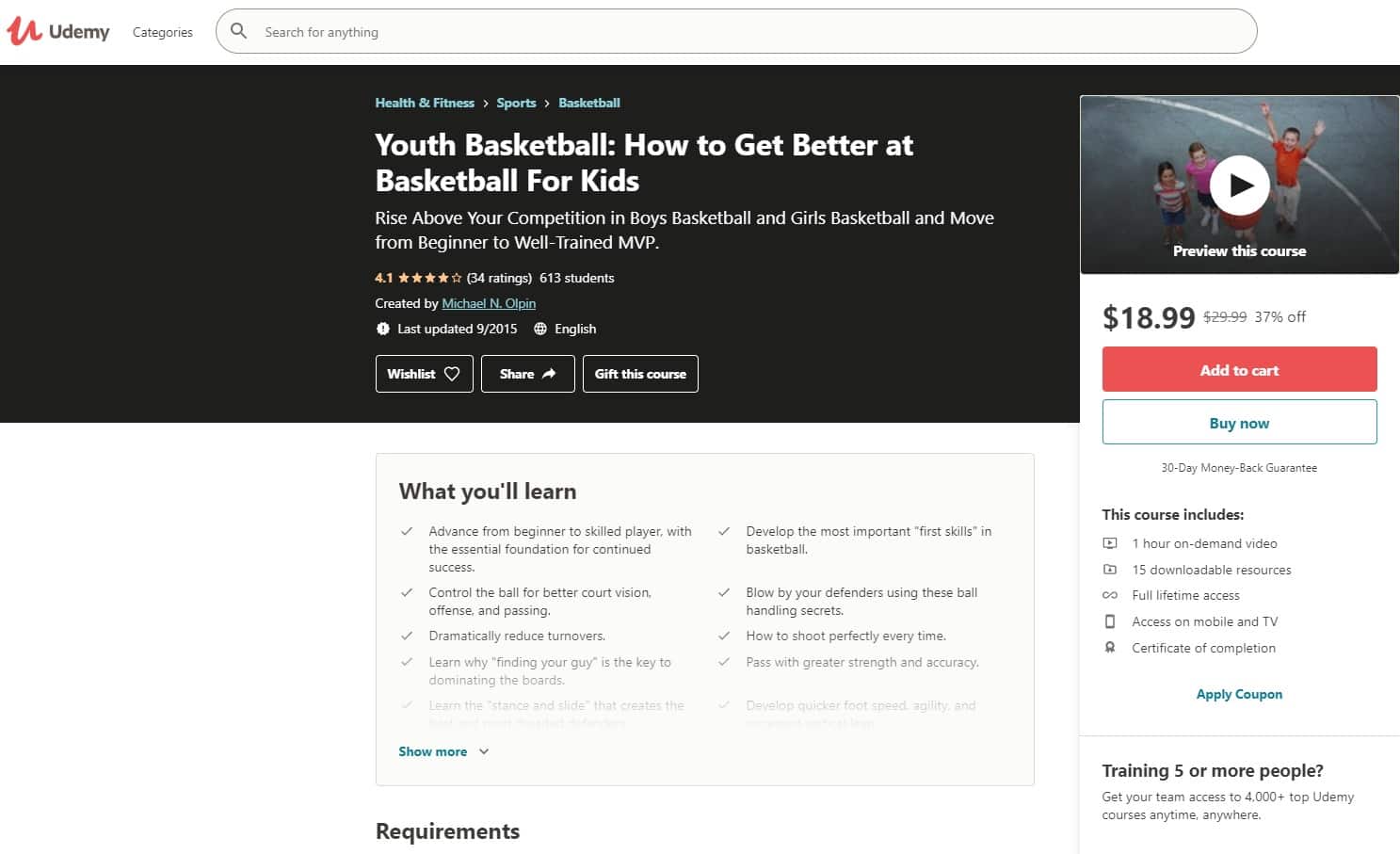 Udemy 4 Basketball Lessons for Beginners