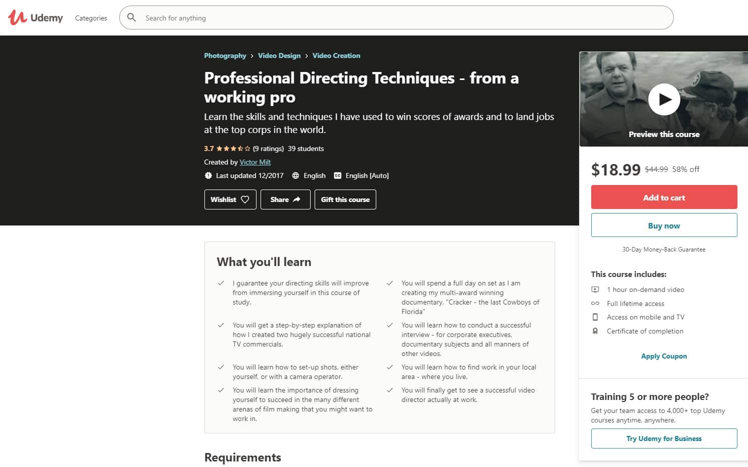 Udemy 4 Directing Lessons for Beginners