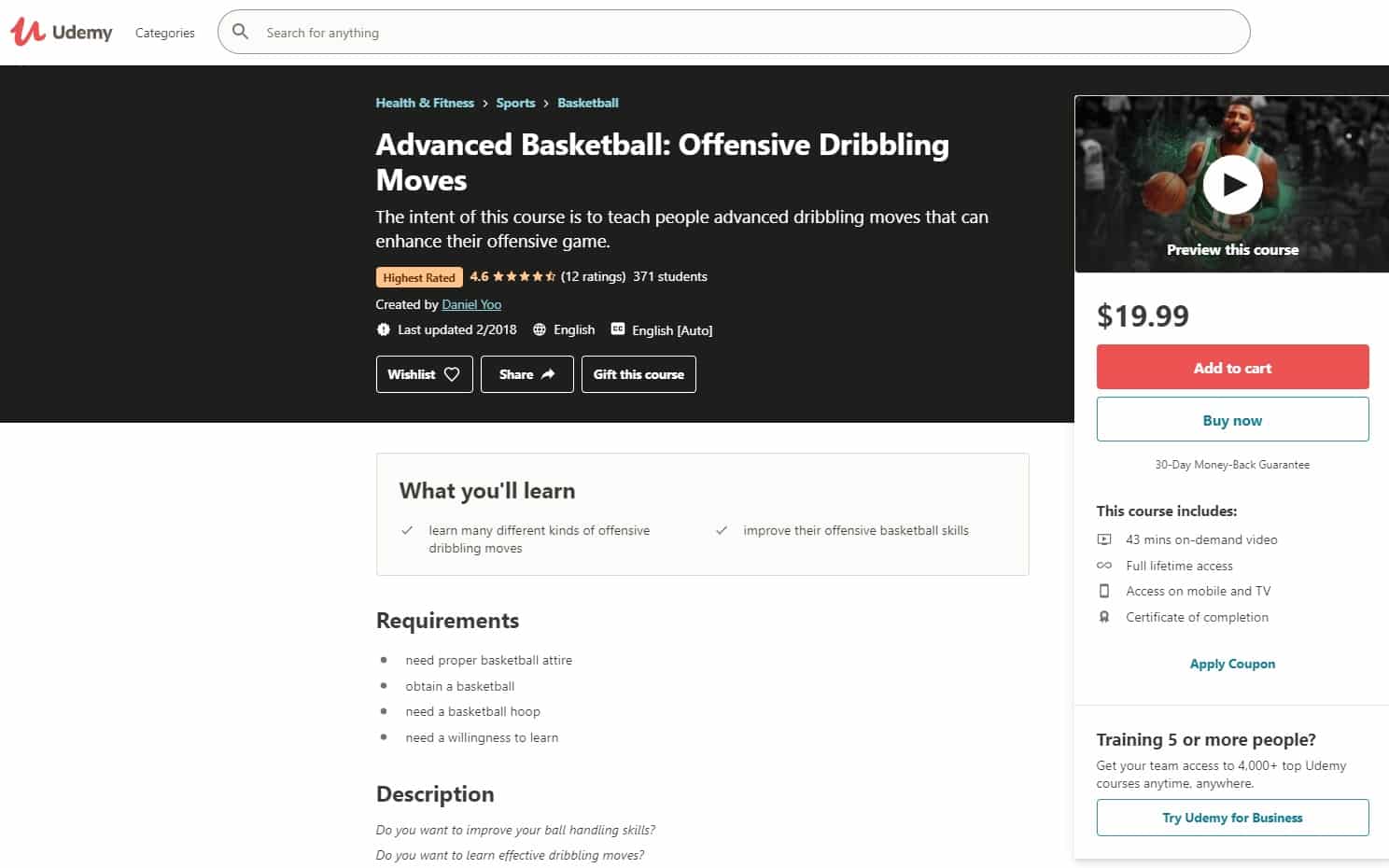 Udemy 6 Basketball Lessons for Beginners