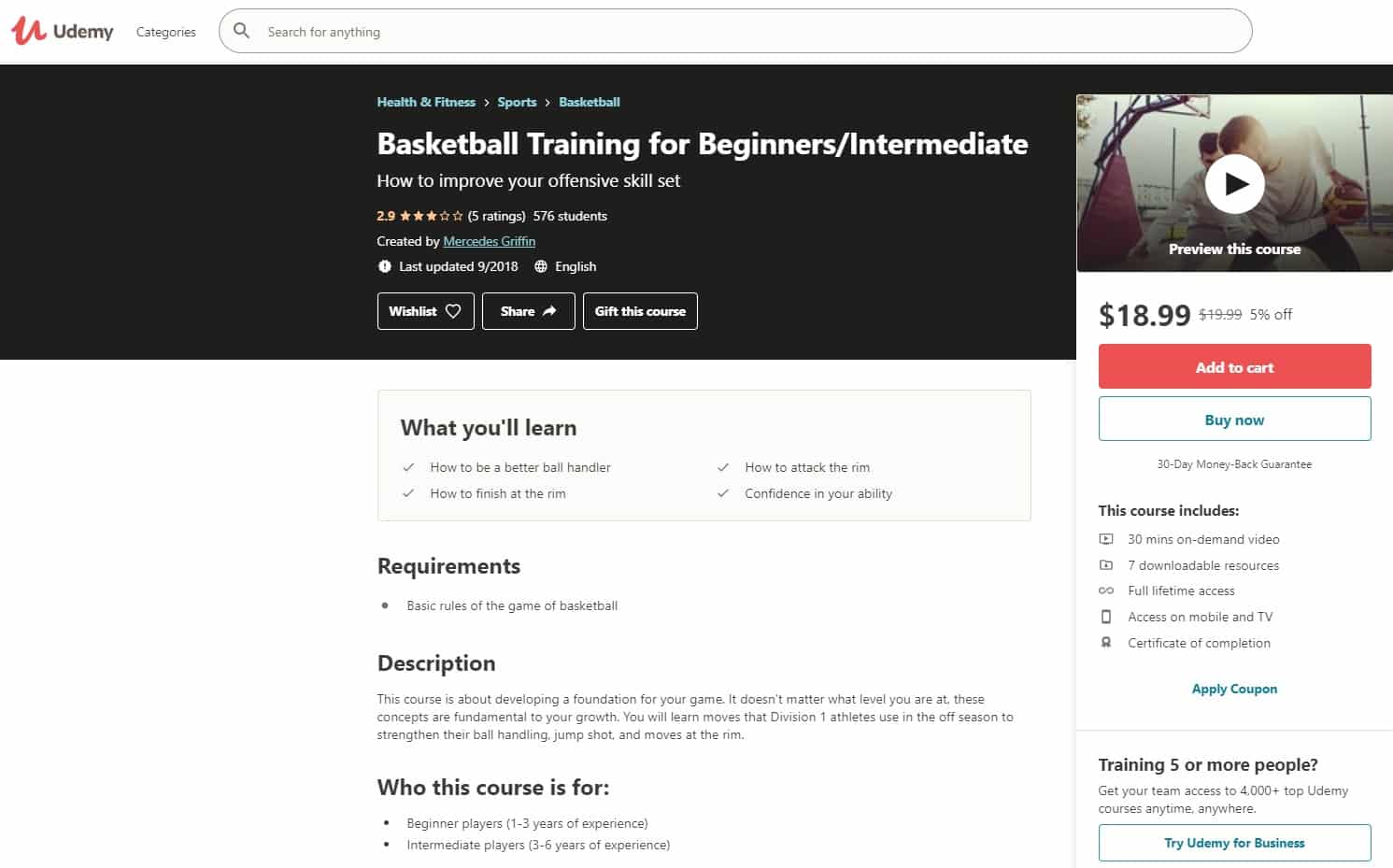 Udemy 7 Basketball Lessons for Beginners