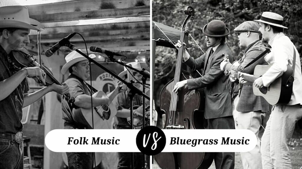 bluegrass country and folk music have many things in common